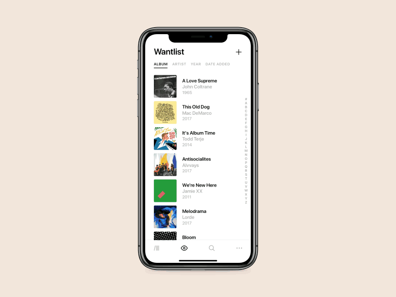 Crate - Add to Collection app collection crate ios iphonex mobile music records ui ux vinyl
