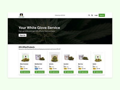 Clean Green | Web App Marketplace 2021 app branding cannabis delivery design marketplace ui ux web website