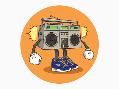 Burt Boogie Beatbox beatbox boombox character hip hop illustration nike vector