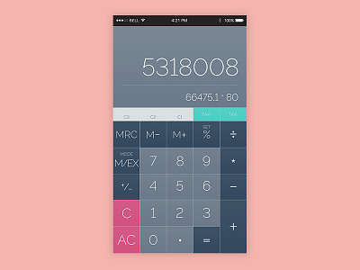 Daily UI Challenge #004 - Calculator 004 app calculator dailyui iphone rude words ui