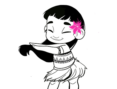 Procreate practice: Dancing girl in Hawaii girl hawaii pratice procreate procreate app sketch