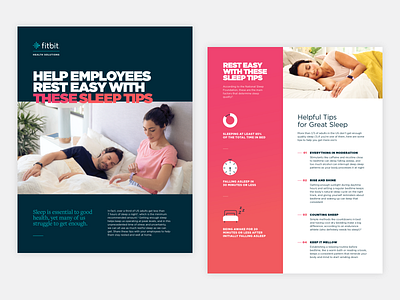 Fitbit Health Solutions Handout (Part 2) fitbit graphic design handout handouts health print sleep techgrayscale typography