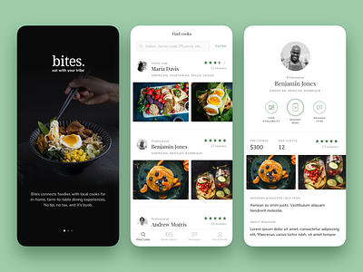 Bites App app app design chef cook dining food mobile mobile app techgrayscale ui ui design ux ux design uxdesign web