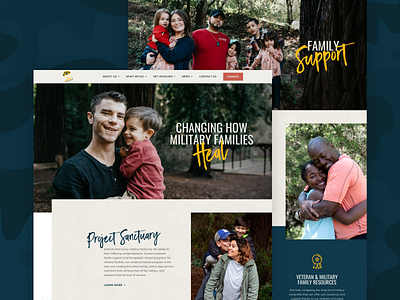 Project Sanctuary Website camo design illustration marketing website military non profit nonprofit script techgrayscale ui ui design web web design website