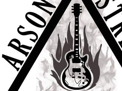Arson Street Productions fire grayscale guitar logo music