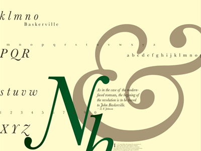 Typography through the Centuries—Baskerville baskerville poster transitional typography