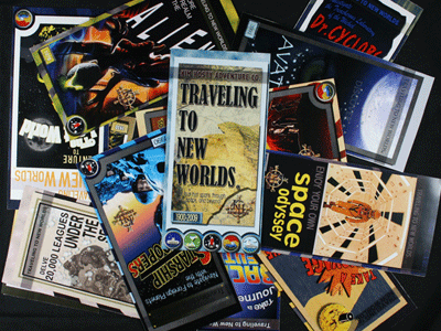 Traveling to New Worlds cards films sci fi space trading cards travel