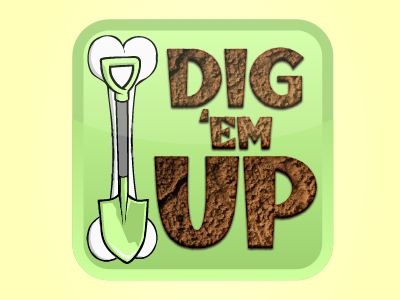 Dig 'em Up Logo app dinosuar edit game green logo
