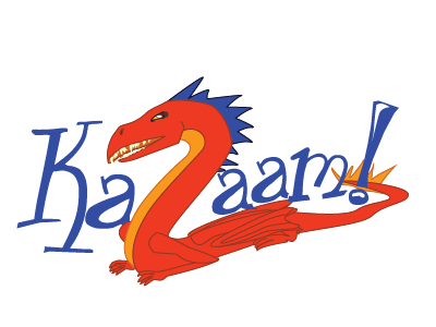 Kazaam! Logo Concept dragon logo typography
