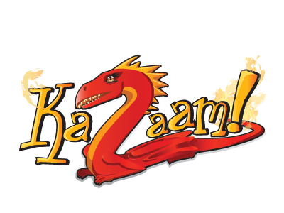 Kazaam! Logo Concept dragon illustration logo typography