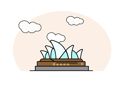 Sydney Opera House application australia branding buildings clouds design illustration line illustration logo simple illustration vector web