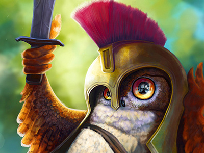 Owl warior caracter characterdesign digitalpainting owl