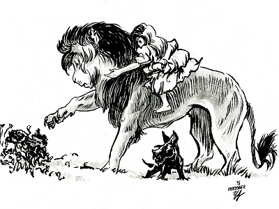 Magic flowers animals character character design dog girl illustration lion