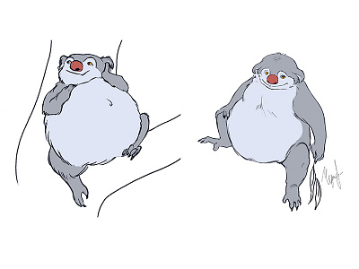 Fat koala animal character character design koala sketch