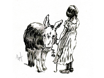 Friends animals character character design girl illustration ink