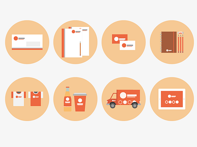 Icon Study - Branding branding car corporate identity envelop flat icon icons invoice ipad packaging truck vector