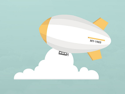 Zeppelin air blimp blue cloud flat illustrator sky vector zeppelin