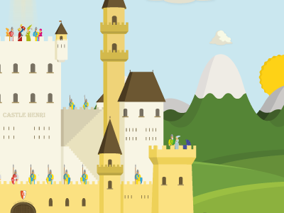 Castle Henri Vi.Ii castle character henri illustrator knights landscape mountains