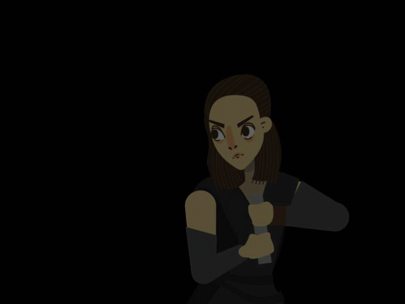 Dark Rey animation character animation explainer video flat graphic design motion design motion graphics rey starwars vector