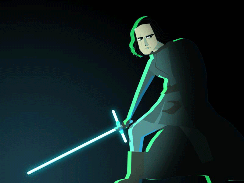 Jedi Kylo after effects animation character animation jedi kylo kylo ren motion design motion graphics starwars