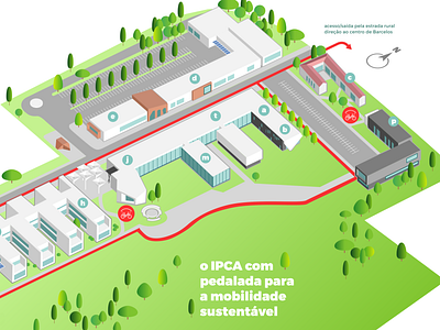 cabi + ipca campus map campus illustration infographic information design map university