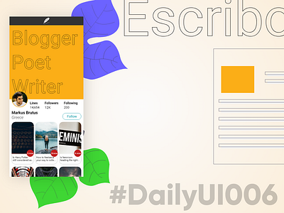 DailyUI006 - Escribo 006 adobexd dailyui mobile writing