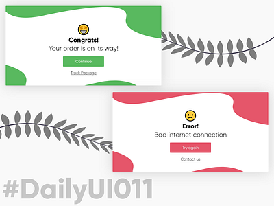 DailyUI011 - Flash Message 011 card dailyui011 emoji feedback