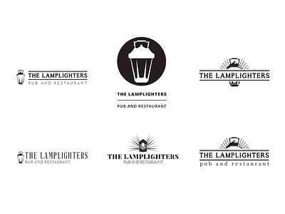 Initial logo concepts for a local pub concept lamp lamplighters lamppost light logo pub restaurant