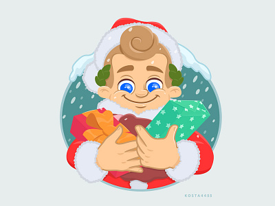 Apollo NY New Year! Have a good mood 2020 apollo app character design flat gifts graphicdesign happiness icon illustration kosta4455 new year ui ux vector web
