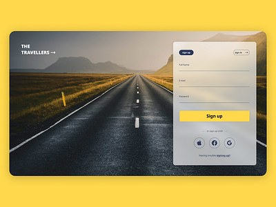 DaikyUI : Sign up page dailyui sign up page travel website ui ui challenge ux