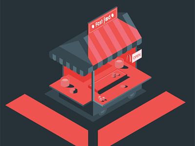 Shop illustration isometric illustration shop vector