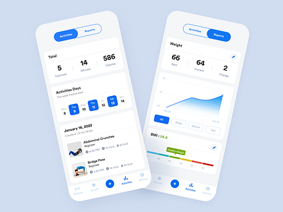 Workout app activities screen activity screen app design best design clean app design dribbble best shot exercise fitness app gym app health app home workout ios app design mobile app design online app reports screen ui design uiux workout app