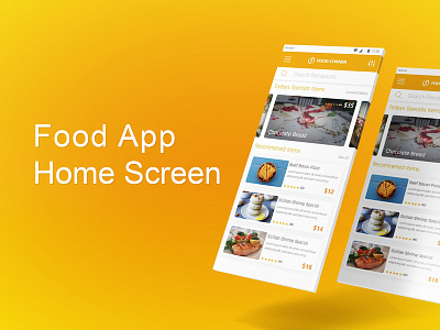 The Online Food App Home Screen Design