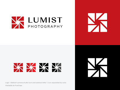 Abstract Shutter Logo abstract branding design forsale icon identity lens logo mark minimal monogram photo red shutter ui