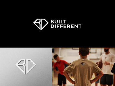 Built Different Logo athlete basketball better branding coaching design games icon identity lifestyle logo mark minimal monogram performer sports