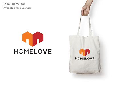 Homelove Logo abstract branding care community design forsale home house identity logo love mark minimal monogram together vector