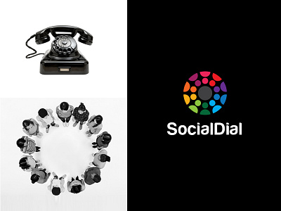 Socialdial call colors dialing friends logo people phone relative social talk