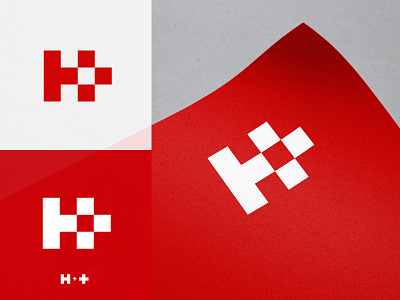 H+ Logo h health icon identity letter h logo minimal plus