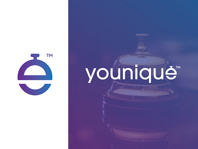 Younique Logo (WIP) bell hotel icon identity illustration logo minimal monogram smile ui ux