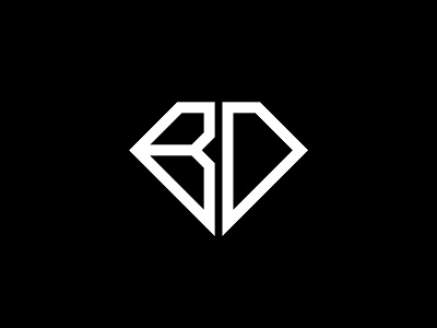 Black Diamond 'BD' Logo bd blackandwhite branding diamond icon logo minimal