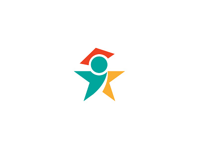 Star Student brand colorful design graduate icon logo minimal sale star
