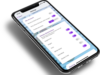 Recipe App Settings #dailyUI008