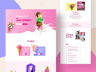 FREE Ice Cream Layouts for SP Page Builder Pro about business colorful contact food free home ice cream joomla layouts minimal mockup page builder shop template webui