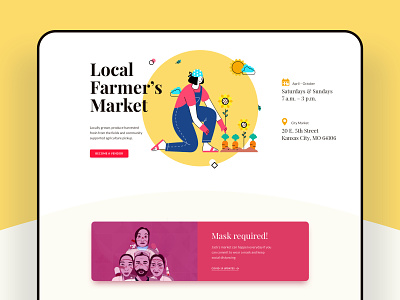 Farmers' Market Layouts for SP Page Builder Pro farmers farmers market farming grocery home illustration layouts market mockup product design trendy typography vegetables vendors web webui