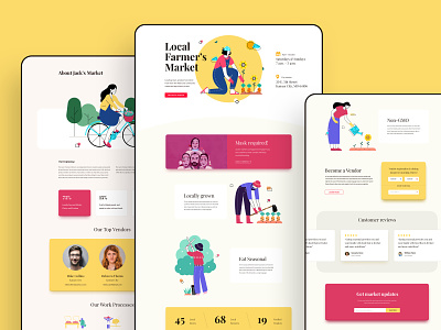 Farmers' Market Layouts for SP Page Builder Pro agriculture agro business colorful farmers illustration market minimal page builder product design uiux web layout web mockup website webui