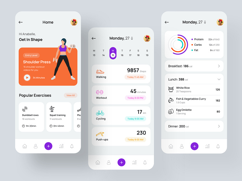 Health and Fitness iOS App by Ahmed Manna for UnoPie Design on Dribbble