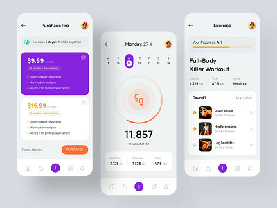 Health and Fitness iOS App appdesign appmockup appui creative dailyui designer fitness fitnessapp health iosapp trending ui uidesign uitrends userinterface uxdesign