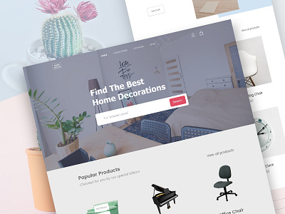 Home Decor | Furniture website design clean website decoration ecommerce furniture landing page minimal