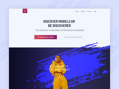 Discover Model | Website design concept agency clean clean website colorful creative design design fashion homepage landing page minimal model typography ui website