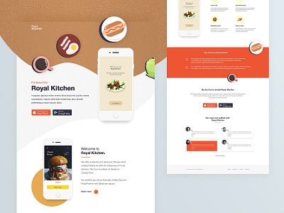 Food App Landing agency branding clean website creative design design food app food website homepage illustration landing page minimal typography ui uiux vector website